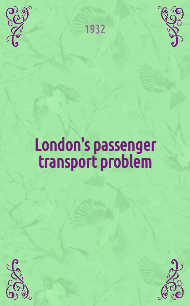 London's passenger transport problem