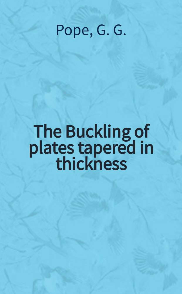 The Buckling of plates tapered in thickness