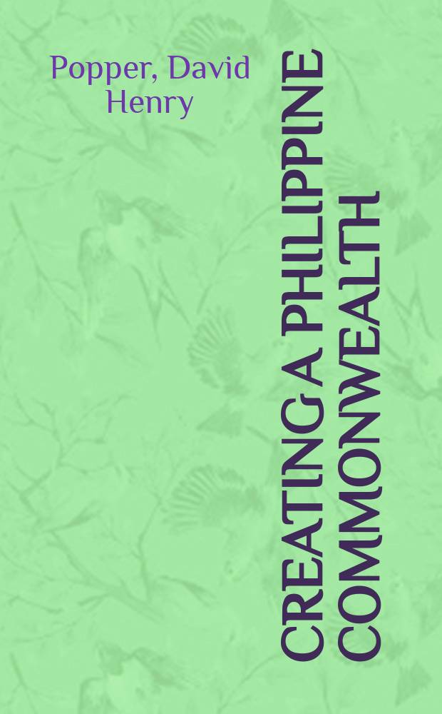 Creating a Philippine commonwealth