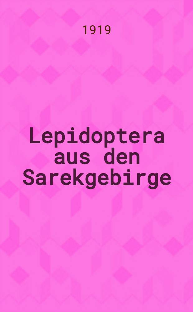 Lepidoptera aus den Sarekgebirge