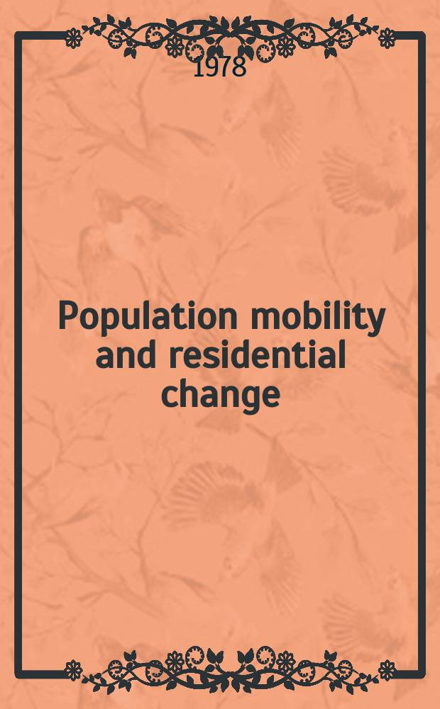 Population mobility and residential change