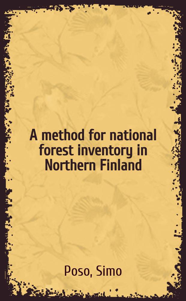 A method for national forest inventory in Northern Finland