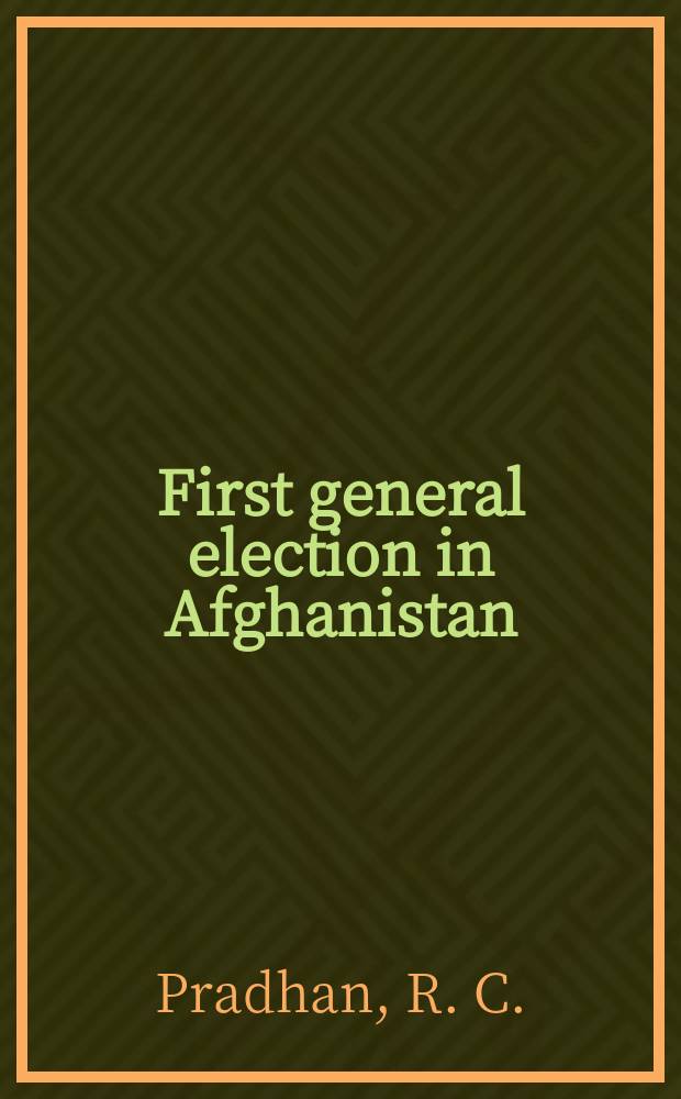 First general election in Afghanistan