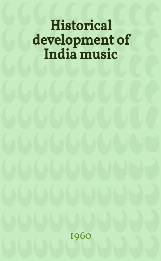 Historical development of India music