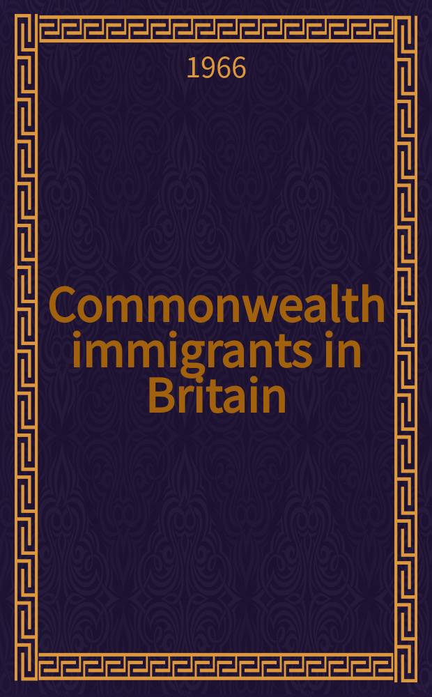Commonwealth immigrants in Britain