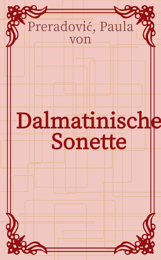 Dalmatinische Sonette