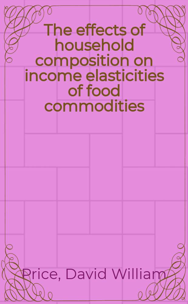 The effects of household composition on income elasticities of food commodities