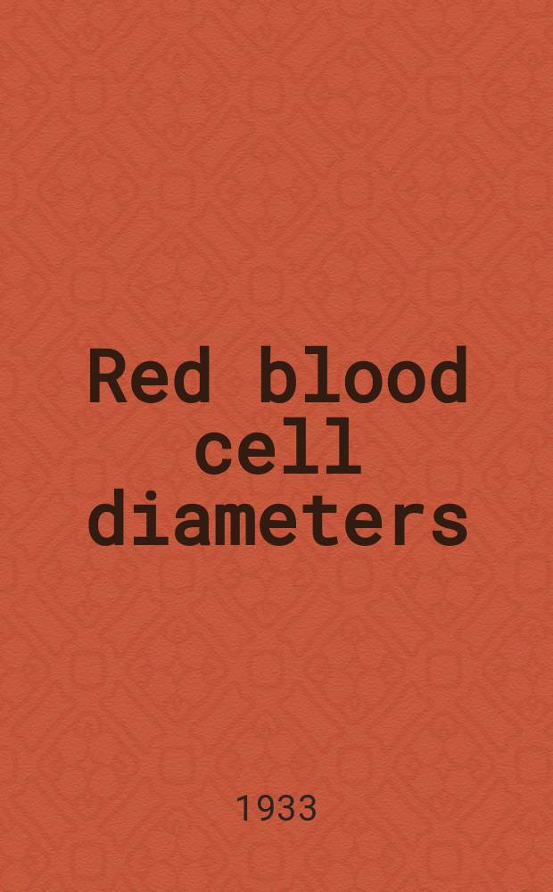 Red blood cell diameters