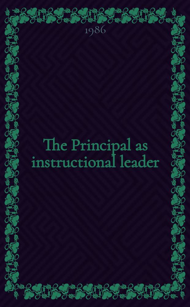 The Principal as instructional leader