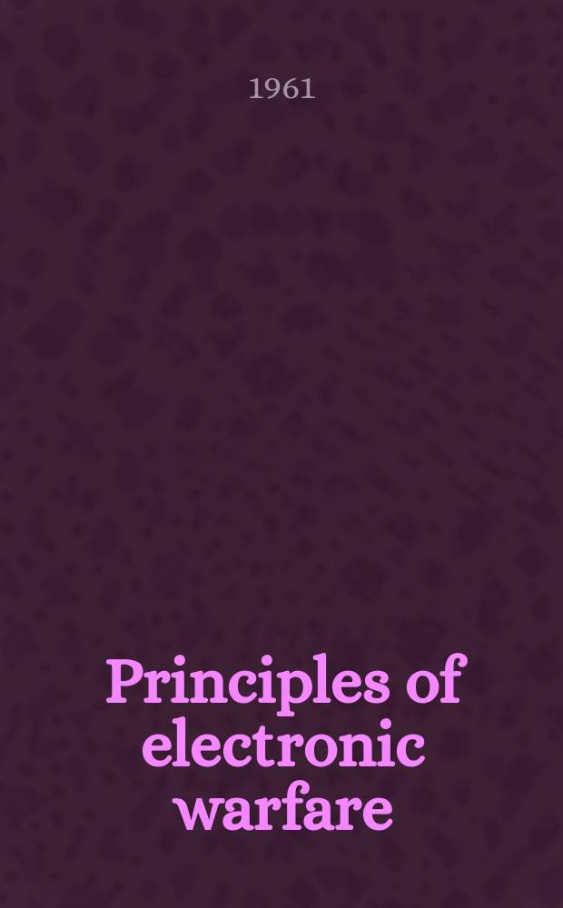 Principles of electronic warfare