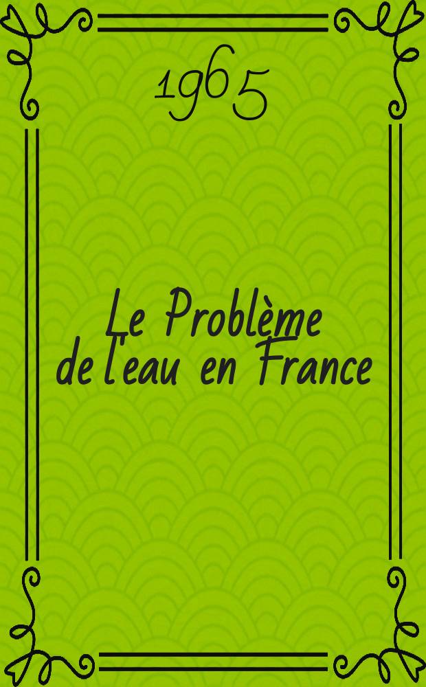 Le Problème de l'eau en France