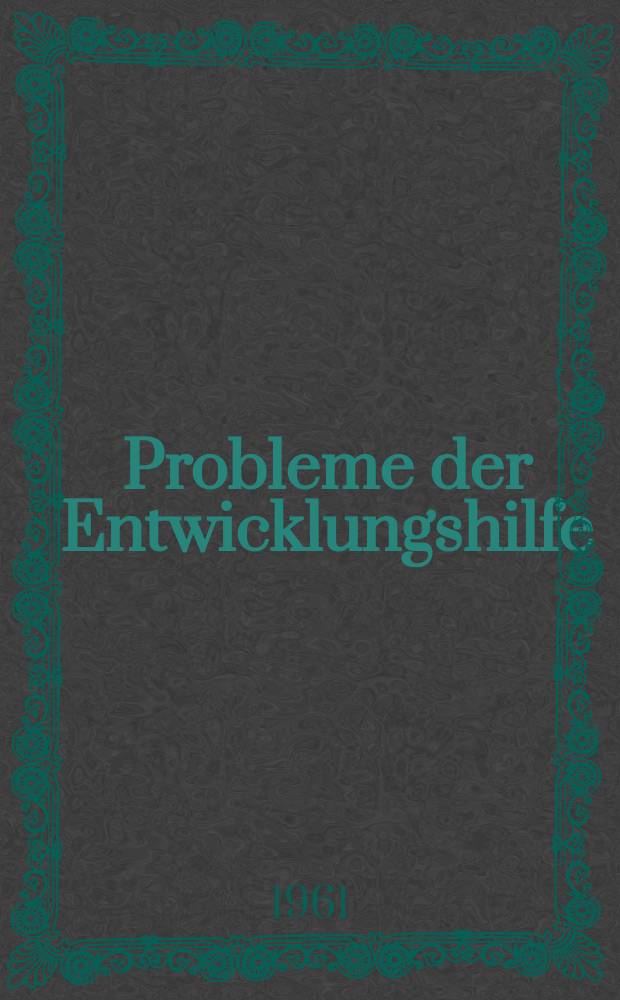 Probleme der Entwicklungshilfe