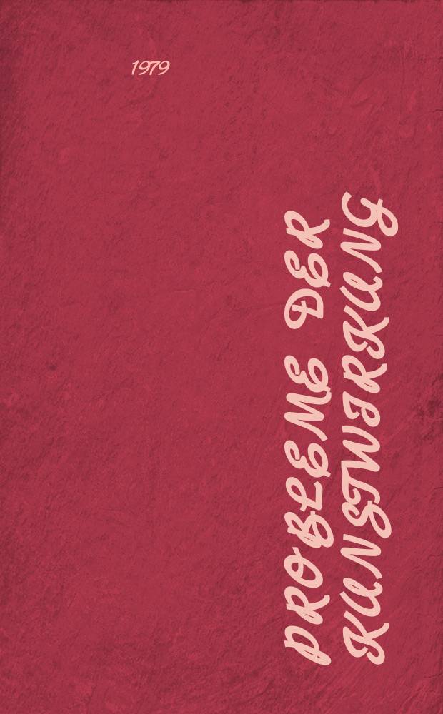 Probleme der Kunstwirkung