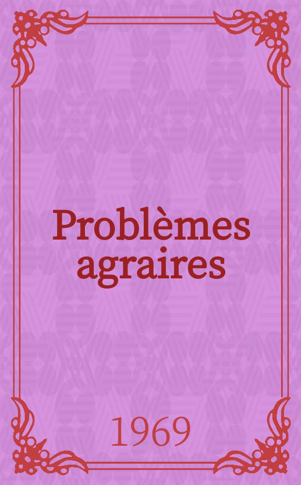 Problèmes agraires