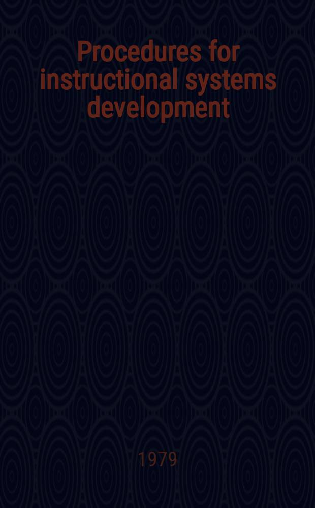 Procedures for instructional systems development