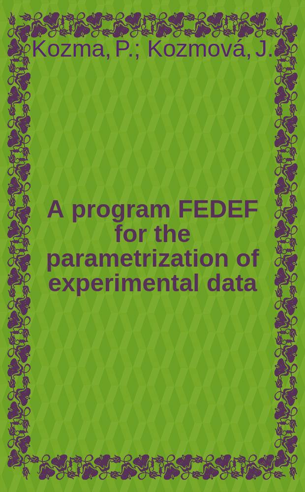 A program FEDEF for the parametrization of experimental data