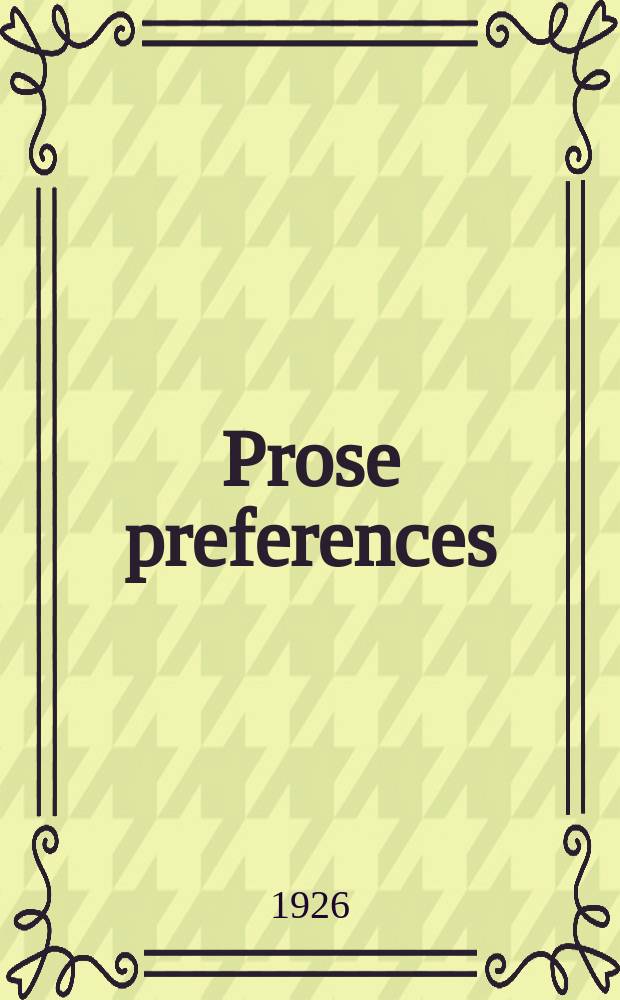 Prose preferences