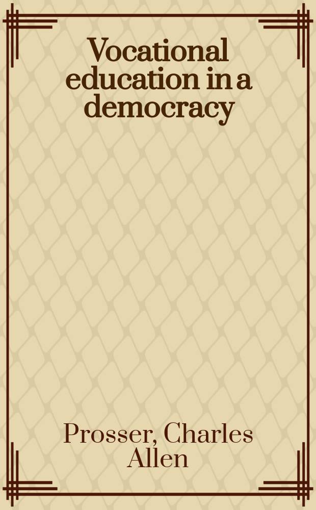 Vocational education in a democracy