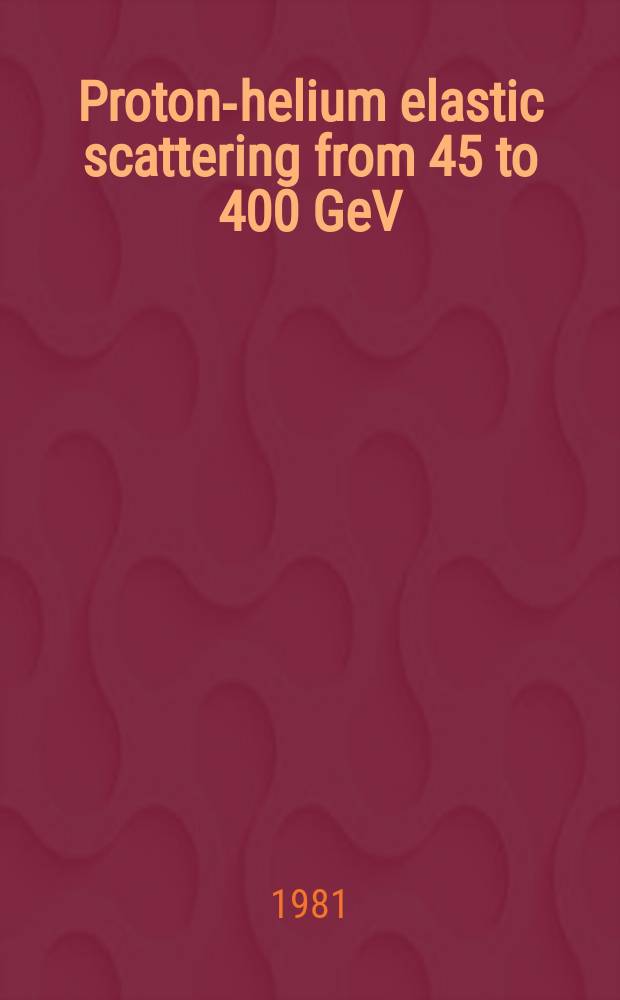 Proton-helium elastic scattering from 45 to 400 GeV