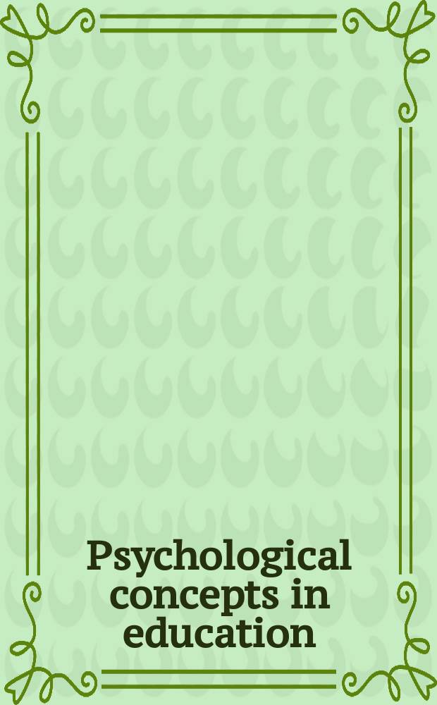 Psychological concepts in education