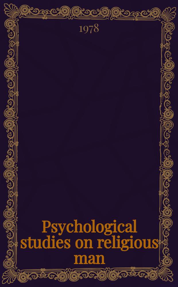 Psychological studies on religious man