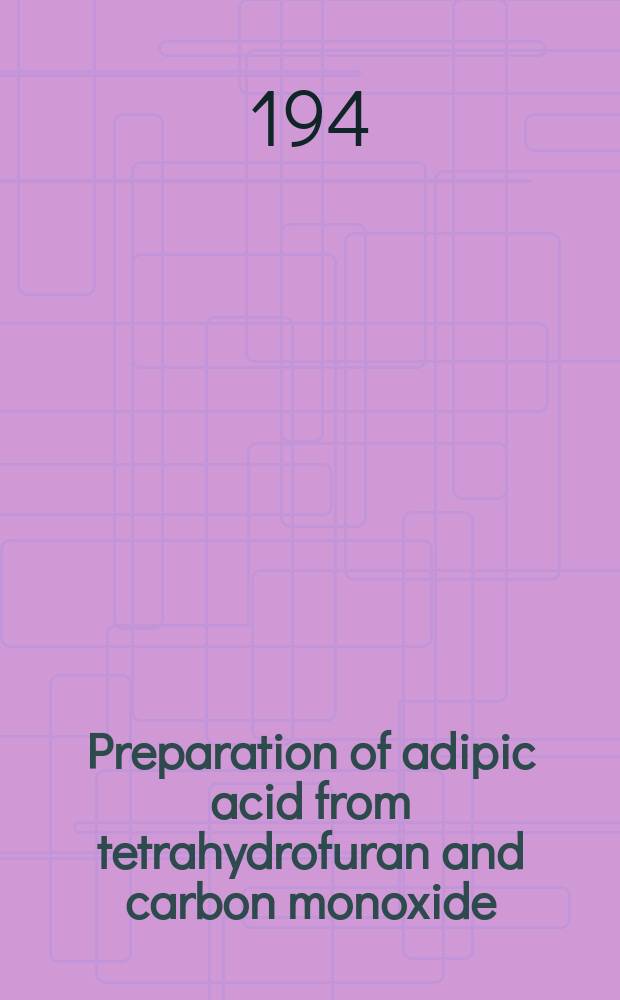 Preparation of adipic acid from tetrahydrofuran and carbon monoxide