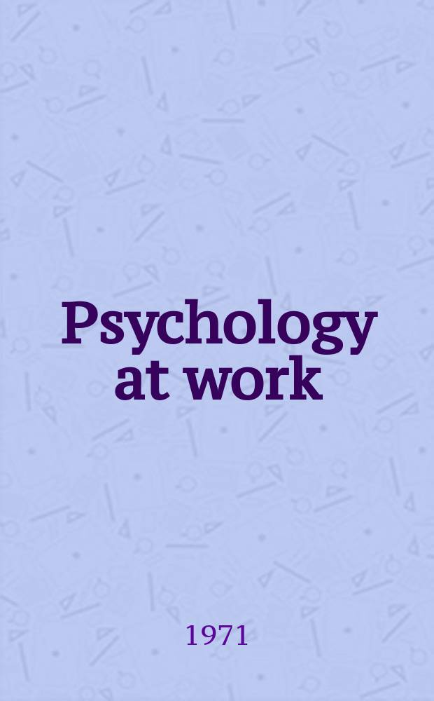 Psychology at work