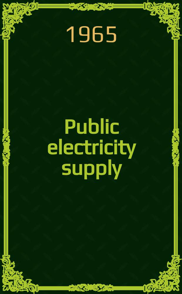 Public electricity supply : A manual on management