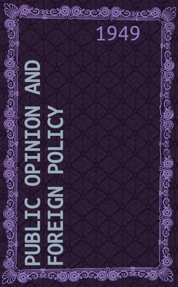 Public opinion and foreign policy