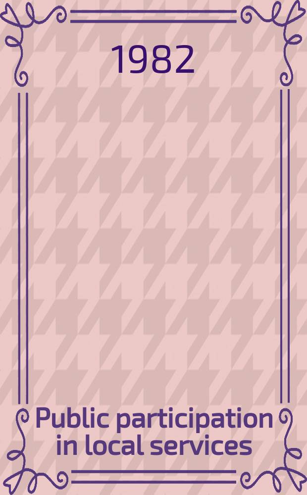 Public participation in local services