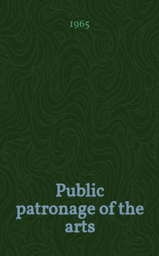 Public patronage of the arts