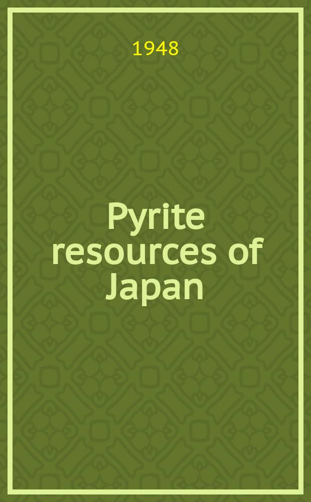 Pyrite resources of Japan