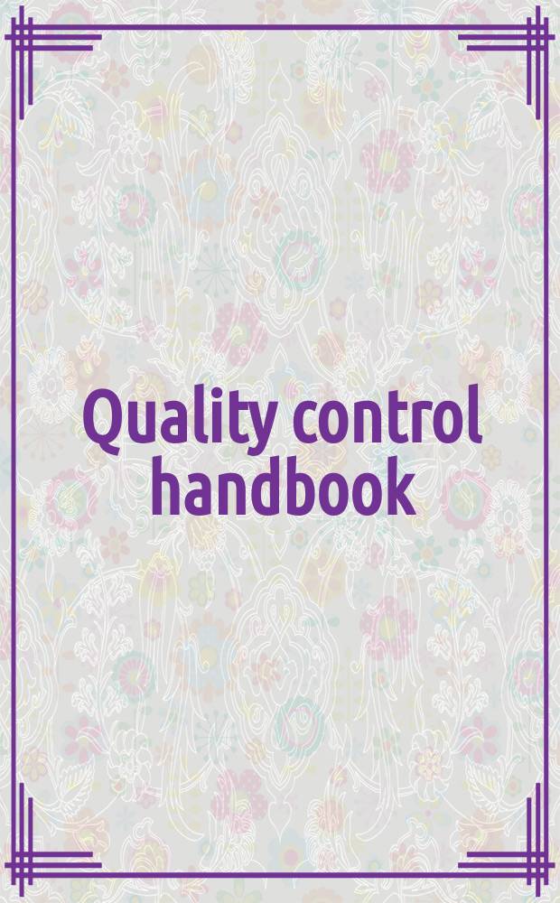 Quality control handbook