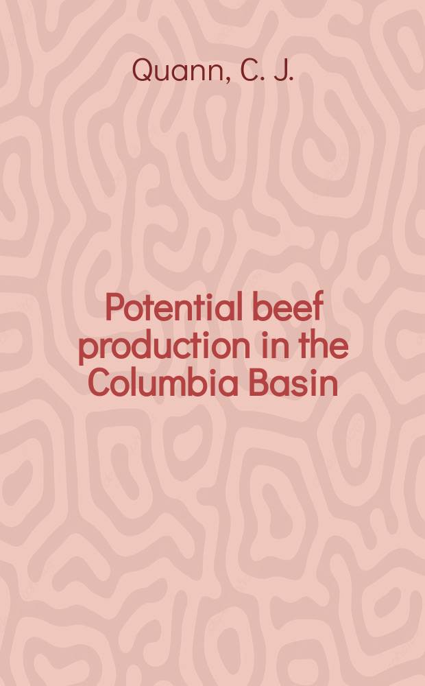 Potential beef production in the Columbia Basin