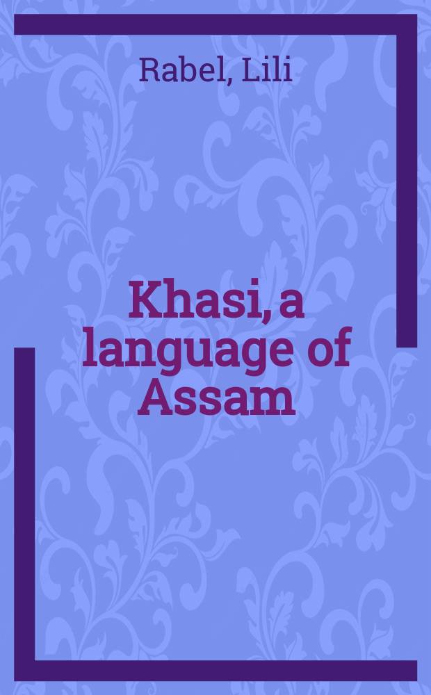 Khasi, a language of Assam