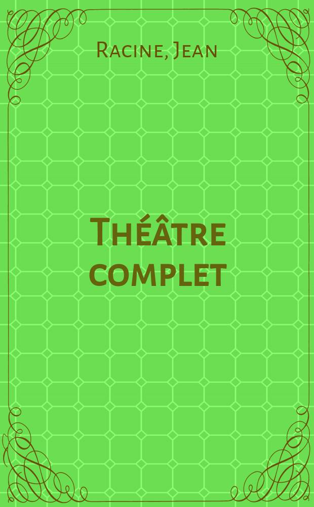 Théâtre complet