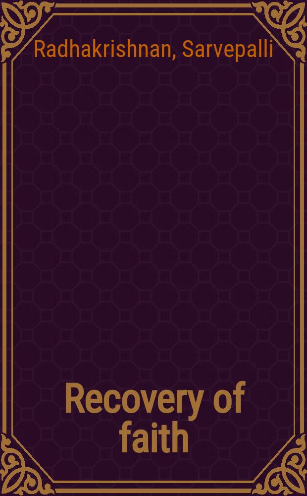 Recovery of faith