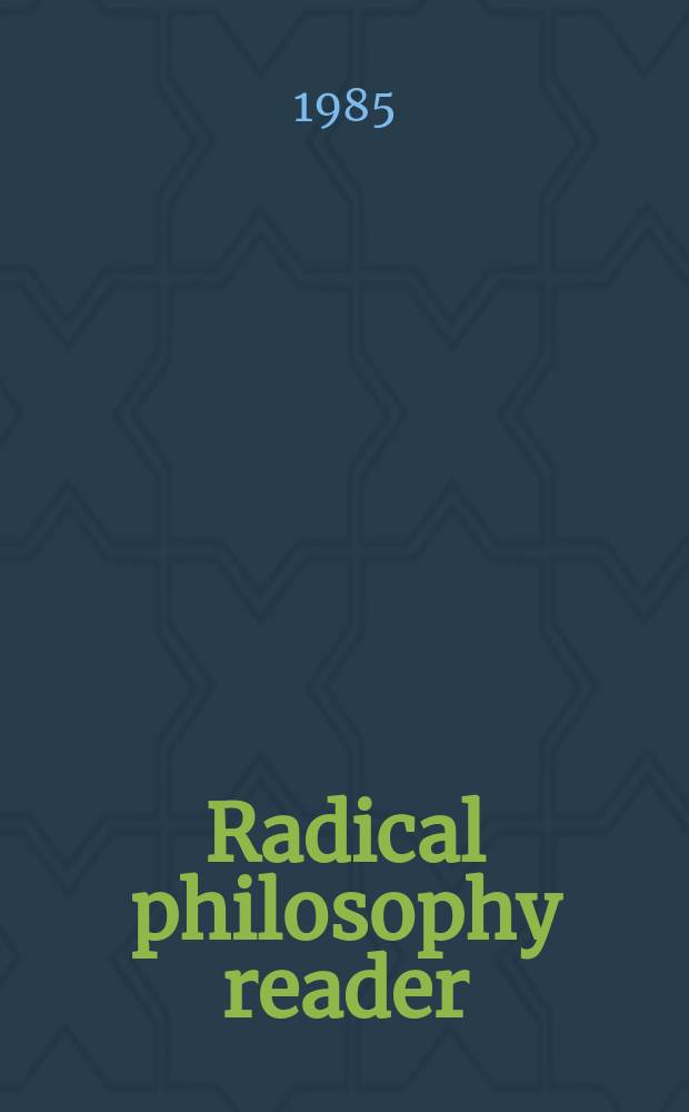 Radical philosophy reader