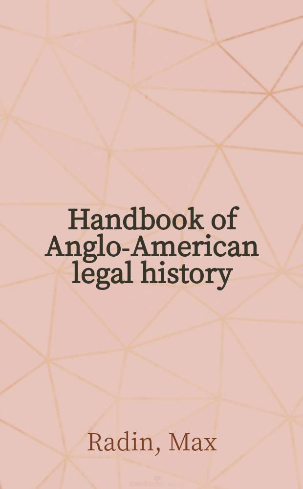 Handbook of Anglo-American legal history