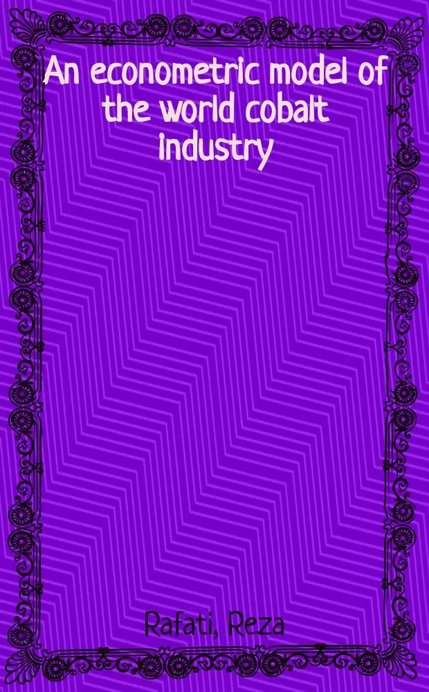 An econometric model of the world cobalt industry