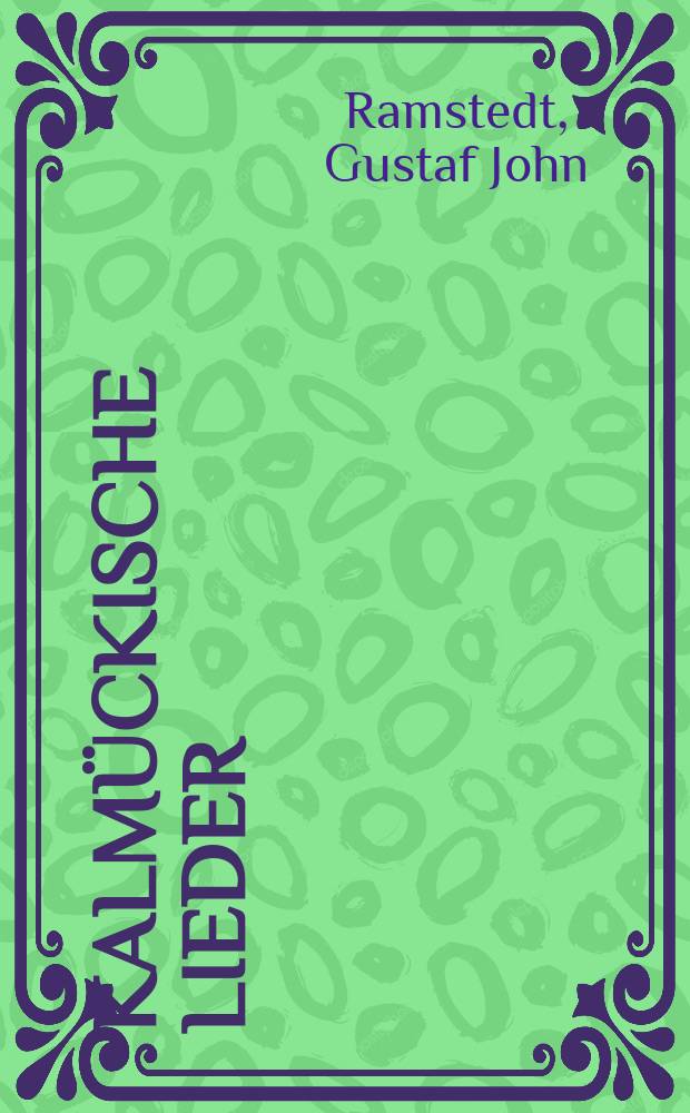 Kalmückische Lieder