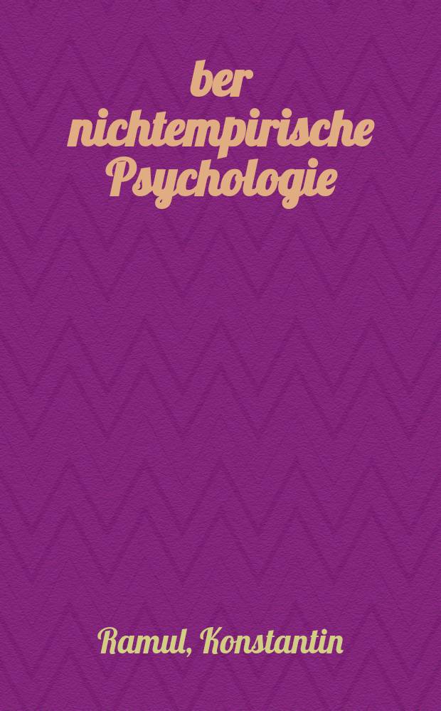 Über nichtempirische Psychologie