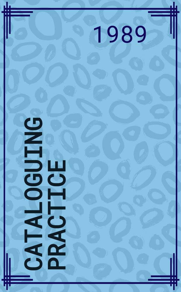 Cataloguing practice