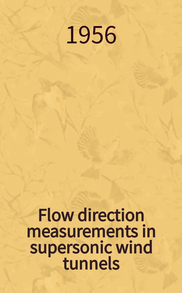 Flow direction measurements in supersonic wind tunnels