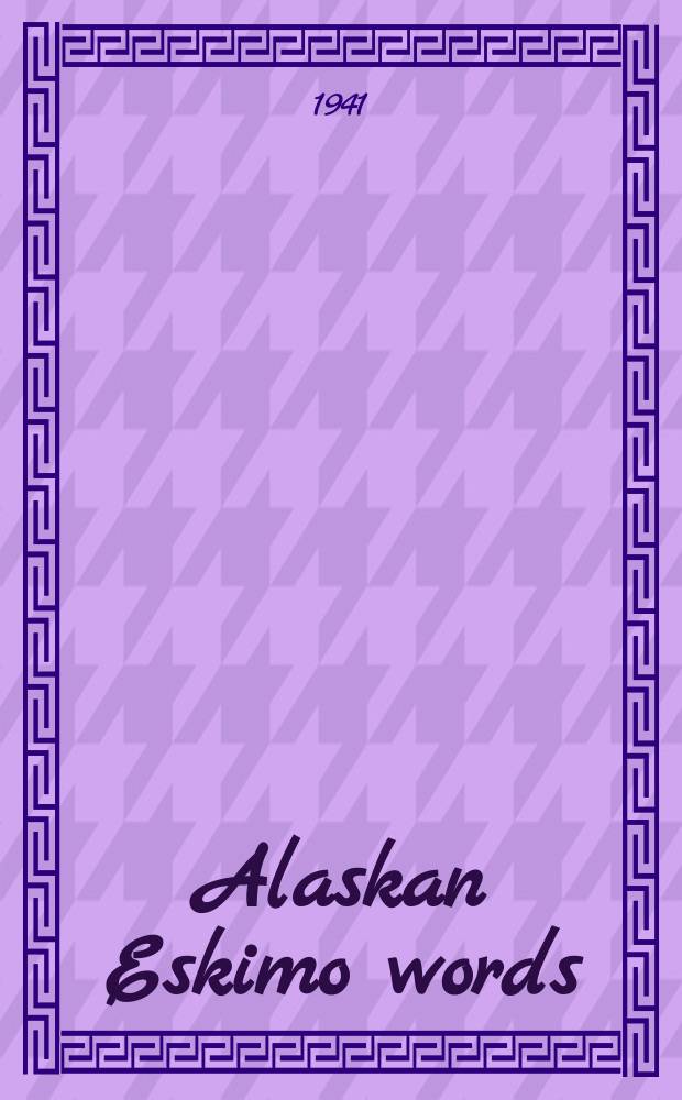 Alaskan Eskimo words