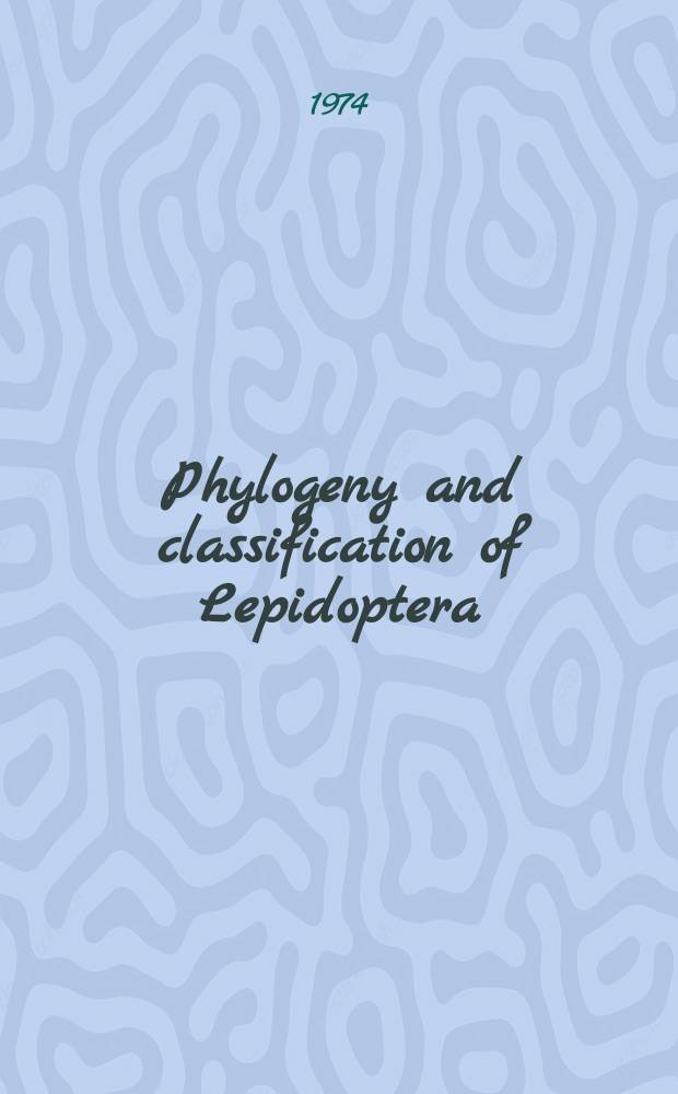 Phylogeny and classification of Lepidoptera