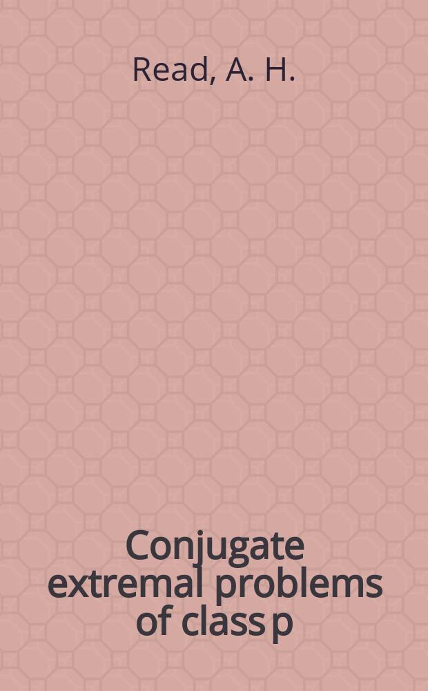 Conjugate extremal problems of class p=1