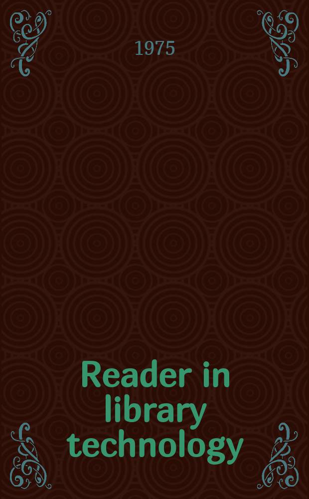 Reader in library technology