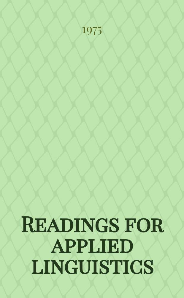 Readings for applied linguistics