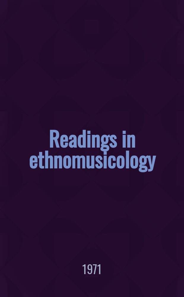 Readings in ethnomusicology
